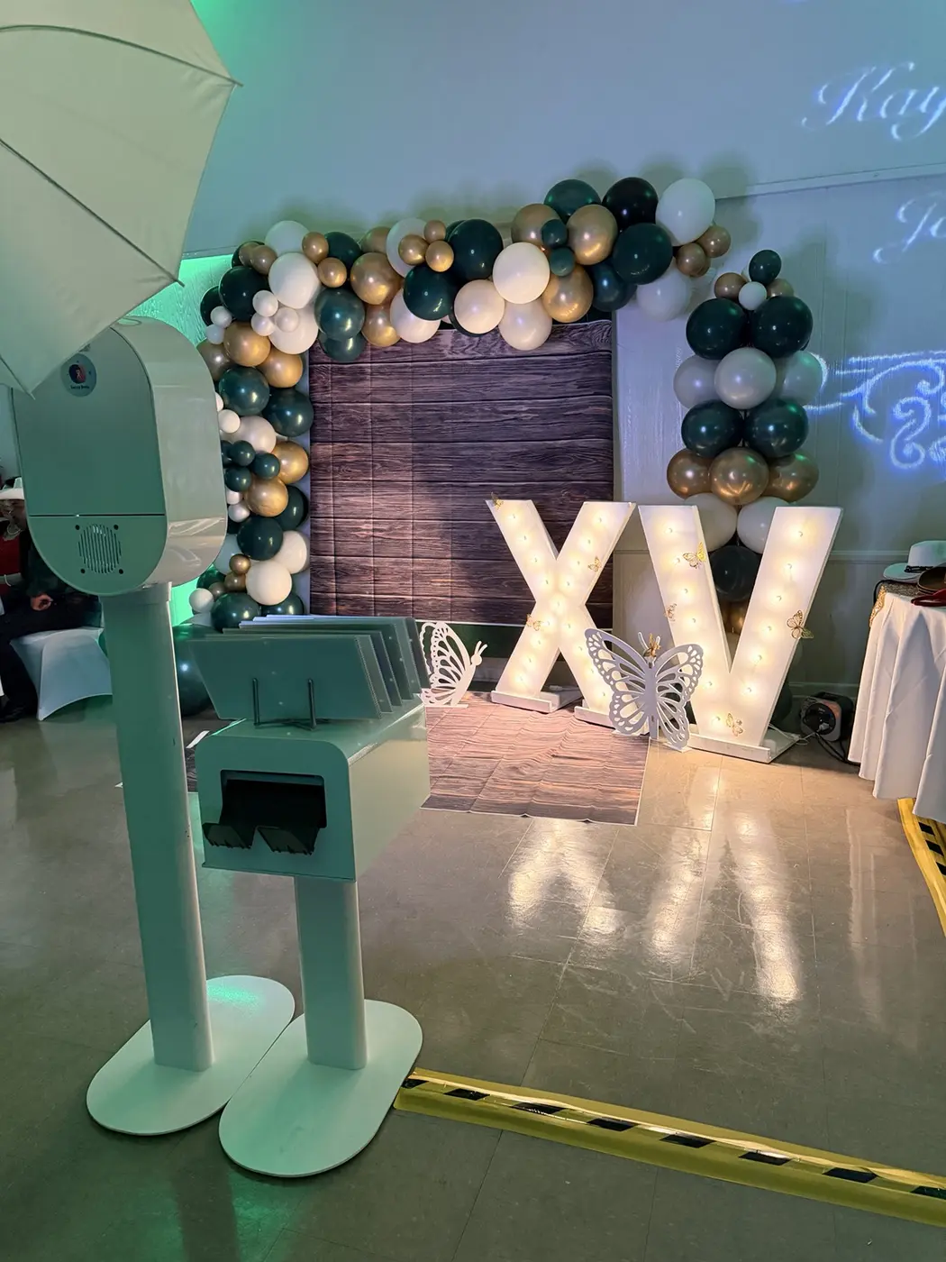 Custom anniversary photo booth setup